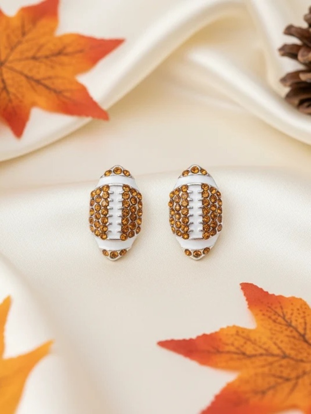 Pave Football Stud Earrings